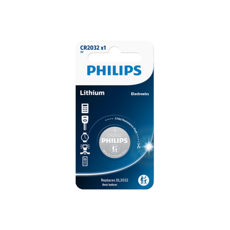Pile Philips lithium CR2032 3V