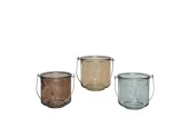 Photophore Decoris en verre avec face Ø11,8-H11,6cm