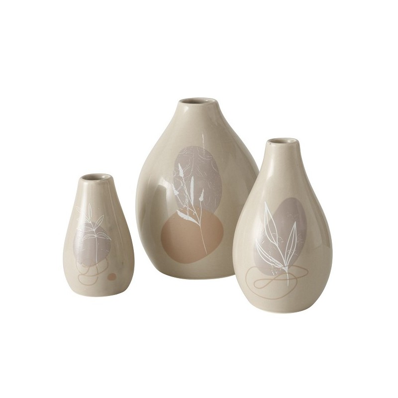 Boltze Home Vaas Stona aardewerk 3-delige set h8/11/12cm