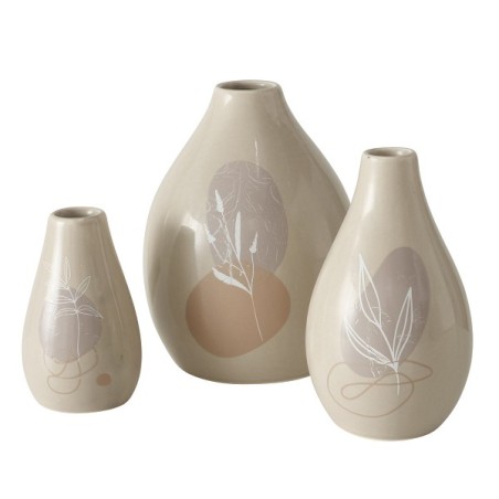 Boltze Home Vase Stona poterie 3 pièces h8/11/12cm