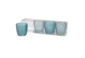 Boltze Home Windlicht Marilu 4-delige set Ø7xh7cm blauw