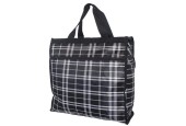 Sac shopping Nylon/polyester noir/blanc à carreaux 41x15xh39cm