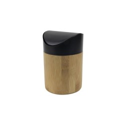 Afvalbak tafelmodel 1L bamboe Ø11,8x15,5cm