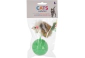 Balle jouet pour chat avec souris 20x10,5x5,5cm