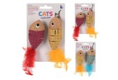 Poisson jouet pour chat 2 pièces sur carte