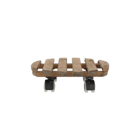 Esschert Design Chariot à plantes marron rond intérieur Ø29cm