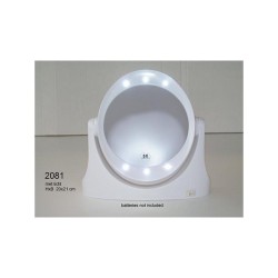 Make-up spiegel staand met verlichting 20x21cm (excl. 3x AA batterij)