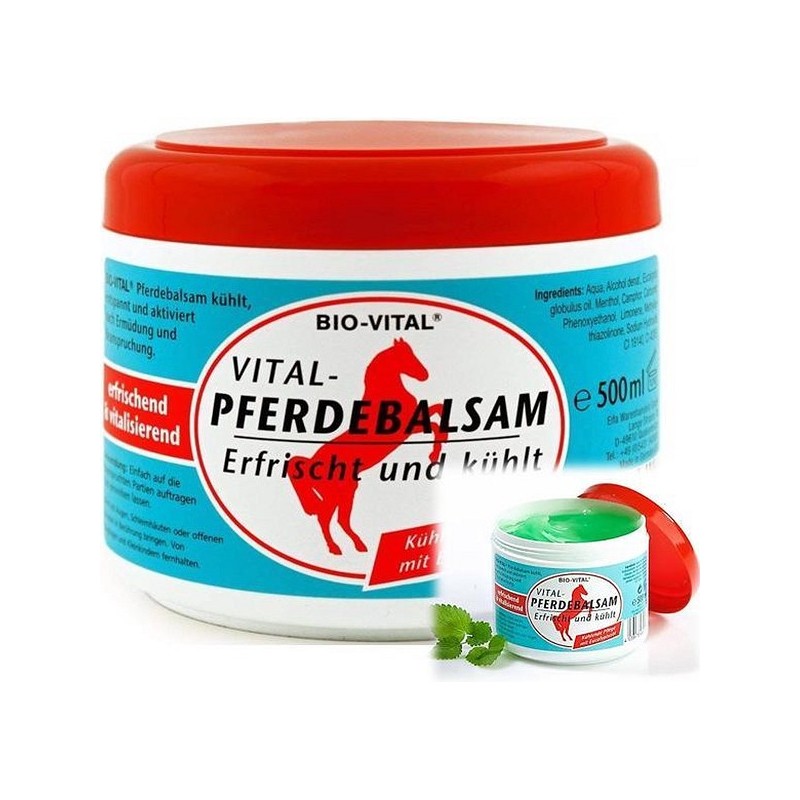 Gel de baume pour cheval Bio-Vital à l'huile d'eucalyptus pot de 500ml