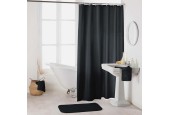 Rideau de douche Uni PVC 180x200cm noir hors anneaux de suspension