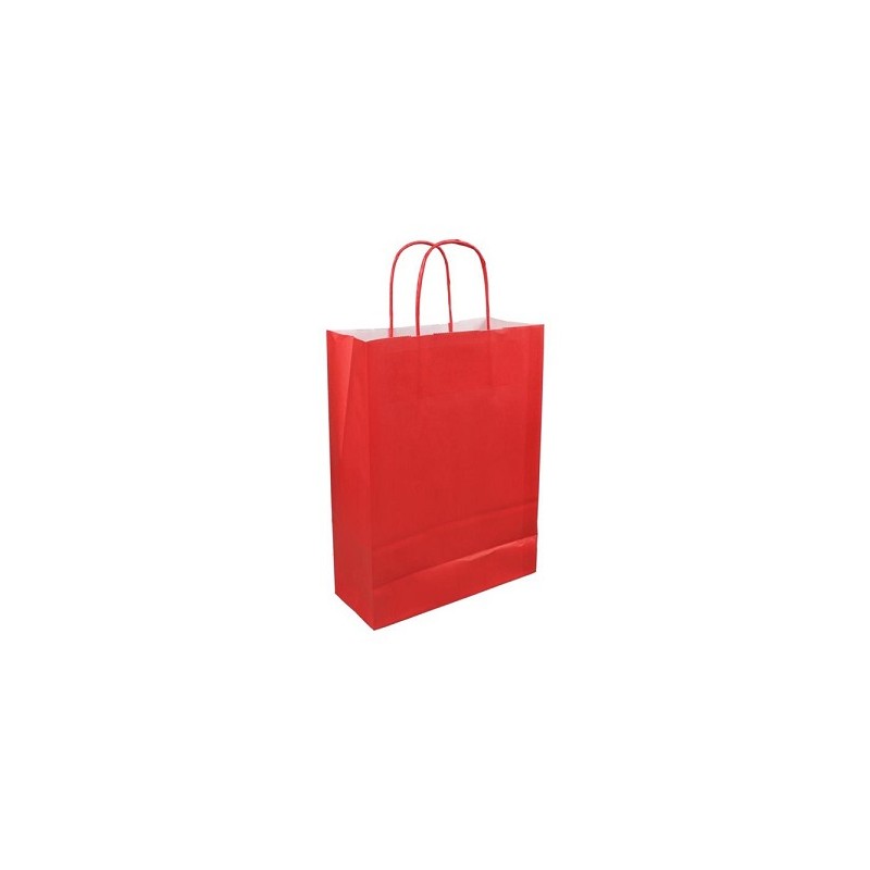 Sac en papier 26x12x35cm rouge paquet de 50 pièces