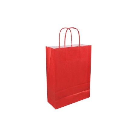 Sac en papier 26x12x35cm rouge paquet de 50 pièces