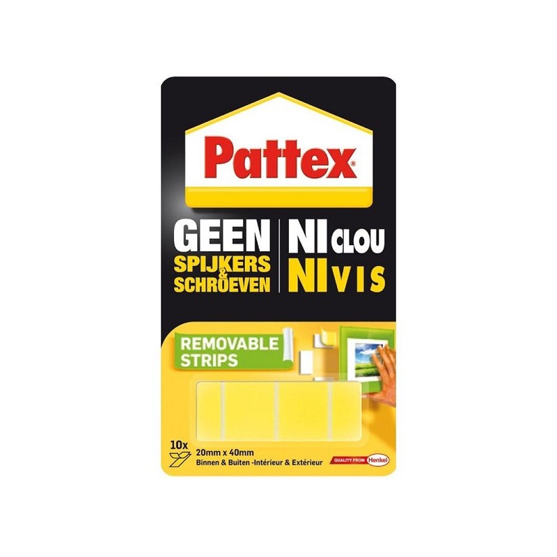 Pattex Bandes de montage sans clous ni vis 20x40mm
