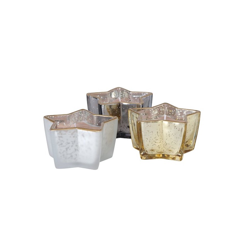 Boltze Home Kaars in glas stervorm 5,5cm