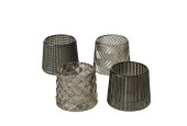 Boltze Home Theelichthouder Sabena Ø7x8cm glas grijs