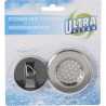 Crépine d'évier Ultra Clean en acier inoxydable (dia.6,5) avec bouchon en caoutchouc (4,5 cm)