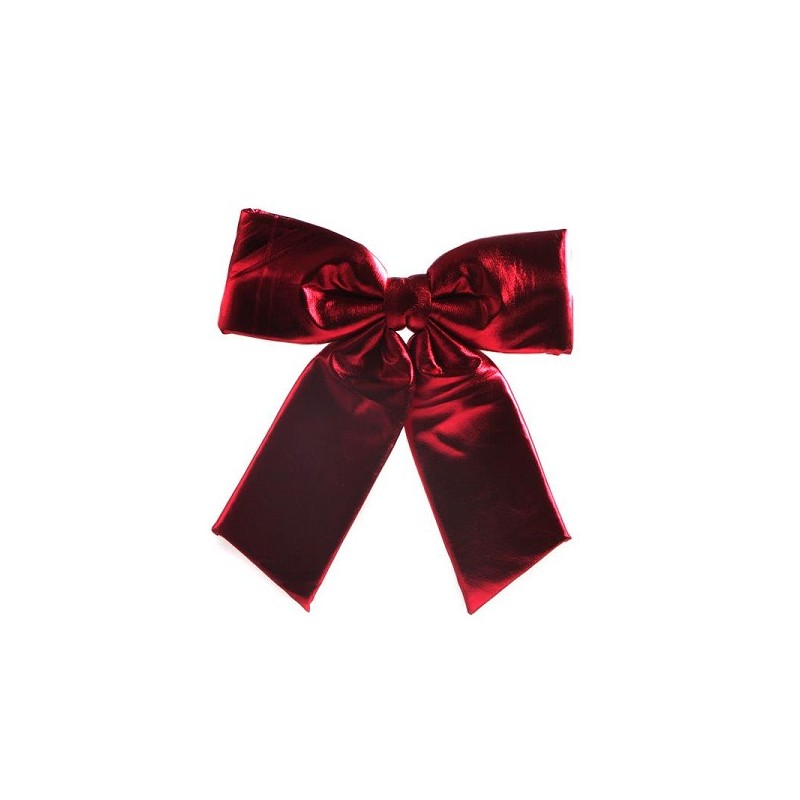 Déco à suspendre Noeud de Noël 28x28cm rouge