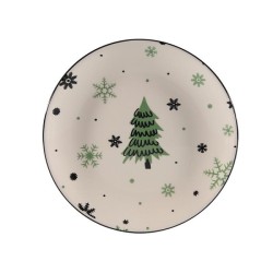 Assiette en porcelaine image sapin de Noël Ø19cm