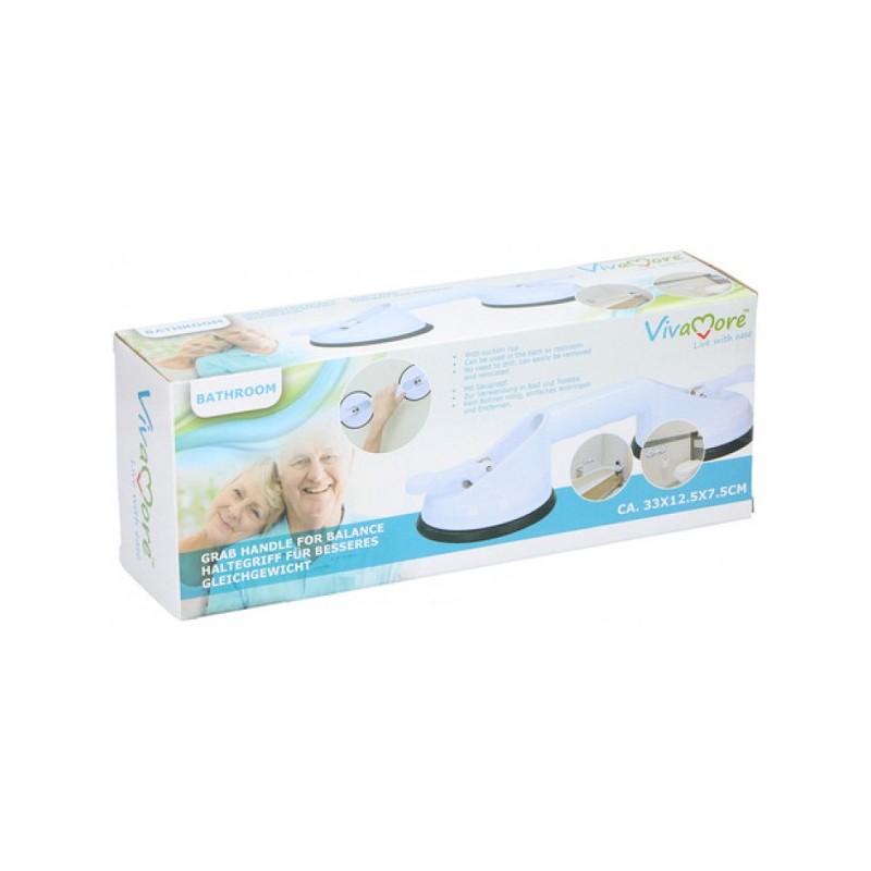 Vivamore Poignée de bain/toilette avec ventouse 33x12,5x7,5cm