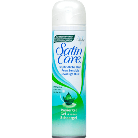 Gillette Shaving Gel 200ml Satin Care vrouw voor de gevoelige huid.
