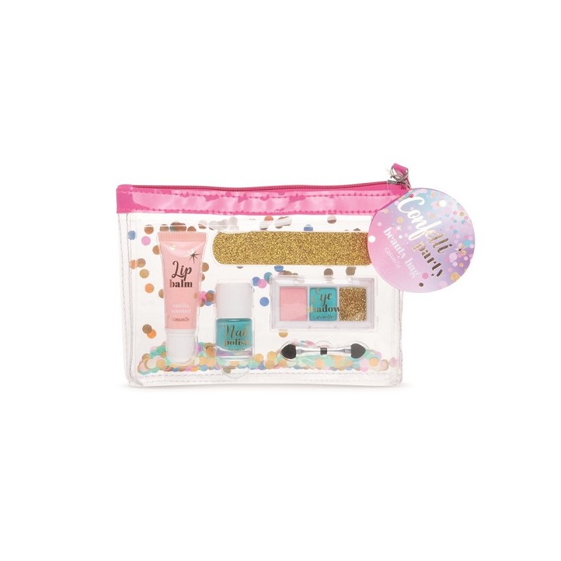 Célébrons les confettis du sac à cosmétiques