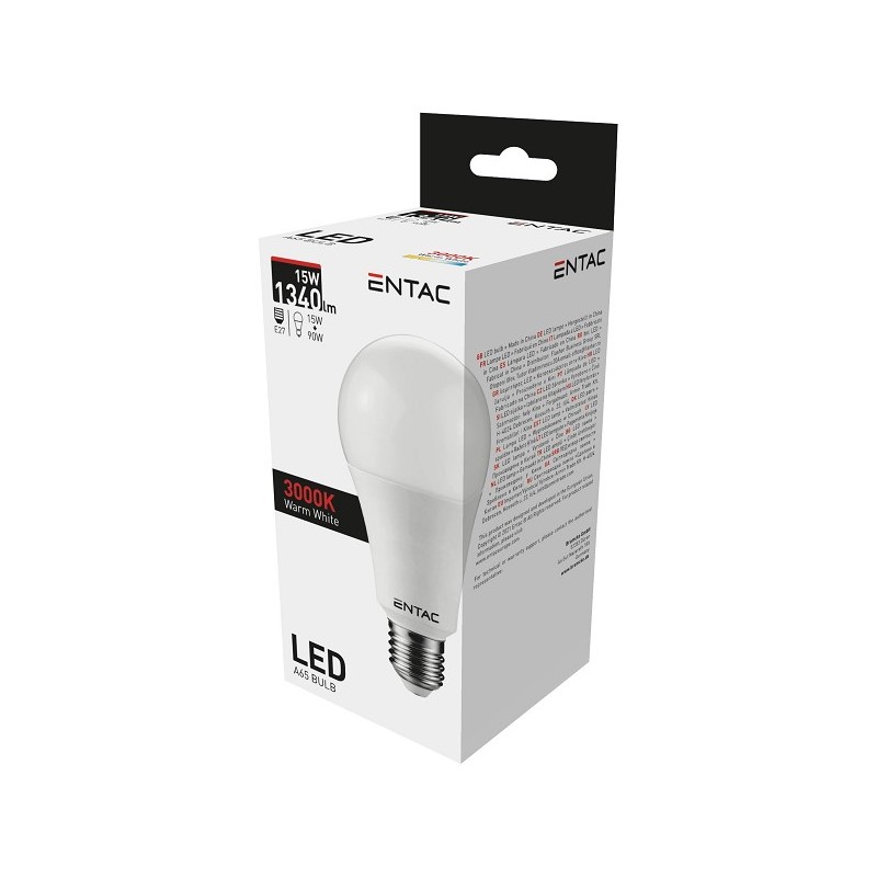 Entac LED lamp E27 15W 3000K WW 1340lm