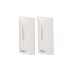 Tiger Tulip handdoekhaak wit met plakstrip 2 op blister