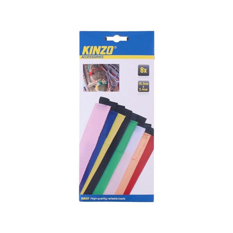 Kinzo Jeu de serre-câbles Velcro 8 pièces