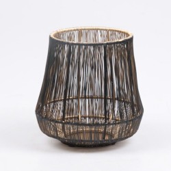 Lanterne en fil Niels noir/or 11x11x11cm