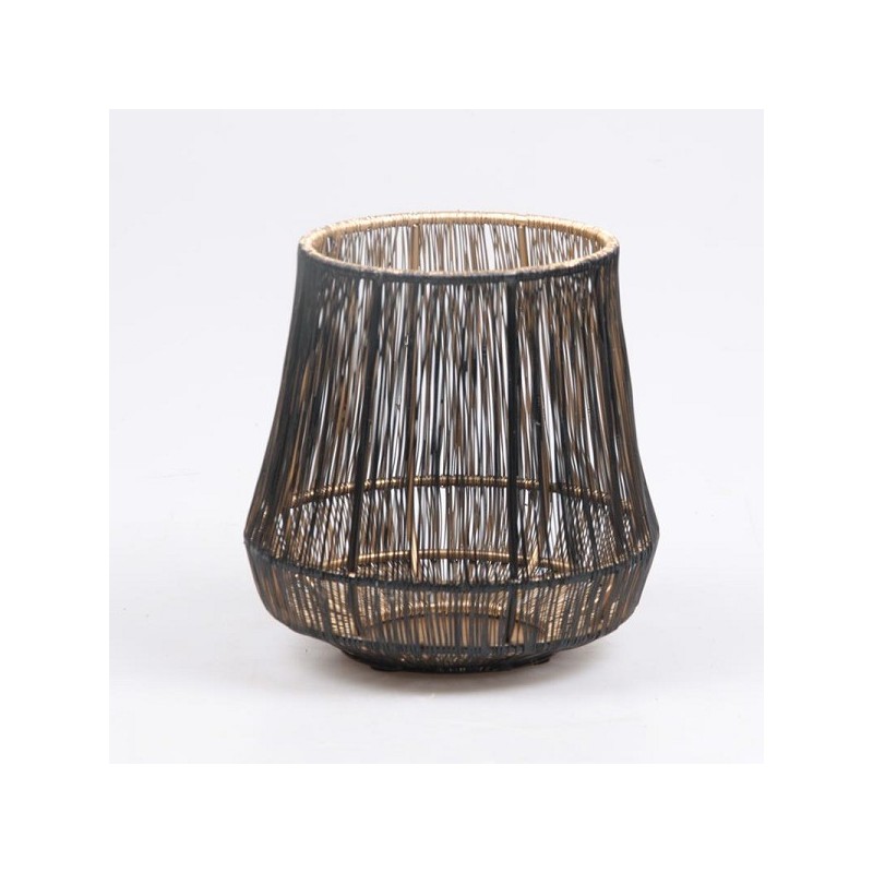 Lanterne en fil Niels noir/or 11x11x11cm