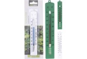 Thermomètre pour intérieur et extérieur -30 à +50 degrés Celsius 17 cm de long en plastique blanc ou vert