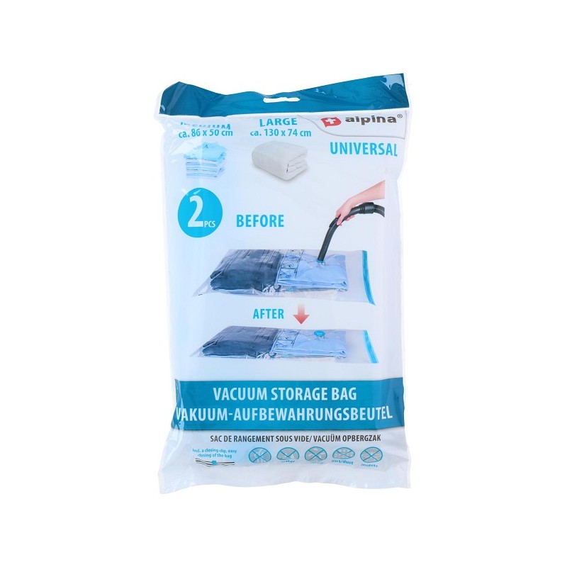Alpina Vacuüm opbergzakken set a 2 stuks 130x74/86x50cm