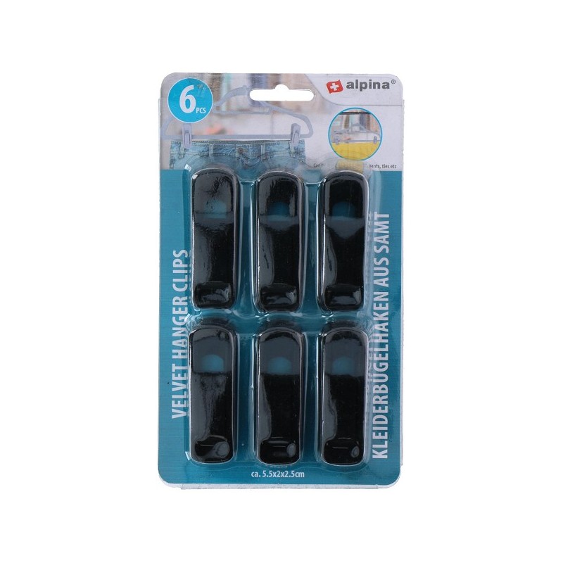Alpina Pinces pour cintres 6 pièces sur carte 5,5x2x2,5cm