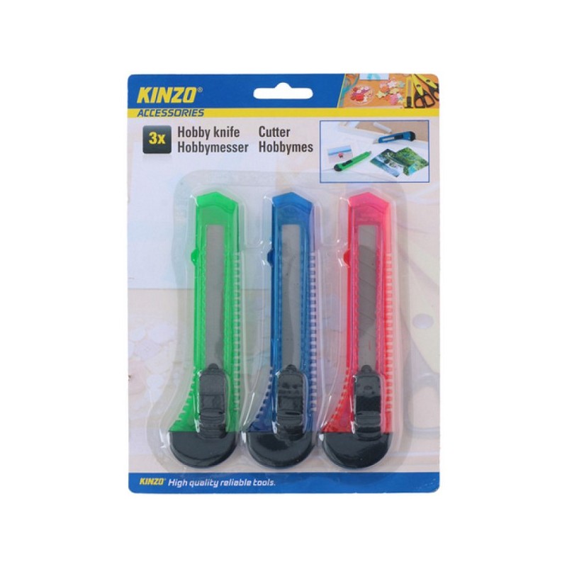 Kinzo Hobby couteau 18mm 3 pièces sur carte