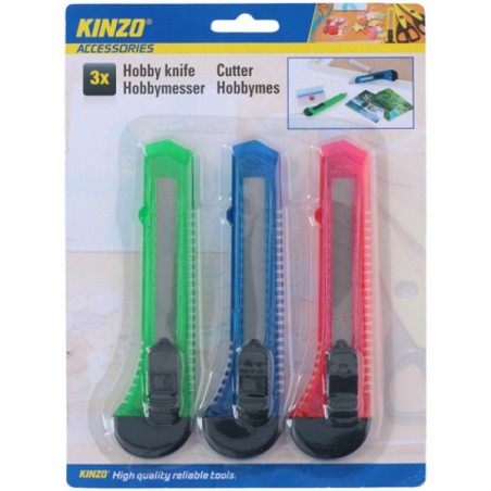 Kinzo Hobby couteau 18mm 3 pièces sur carte