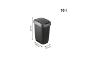 Rotho Twist Poubelle 10L argent foncé 248x181x330mm