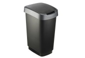 Rotho Twist Poubelle 25L argent foncé 333x252x476mm