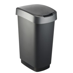 Rotho Twist Afvalbak 50L dark silver 401x298x602mm