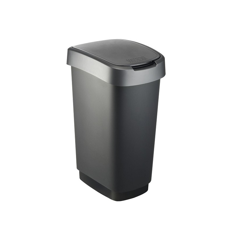 Rotho Twist Afvalbak 50L dark silver 401x298x602mm