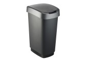 Rotho Twist Afvalbak 50L dark silver 401x298x602mm