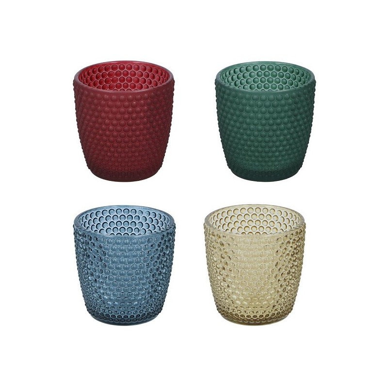 Theelichthouder glas Ø7,5x7,5cm