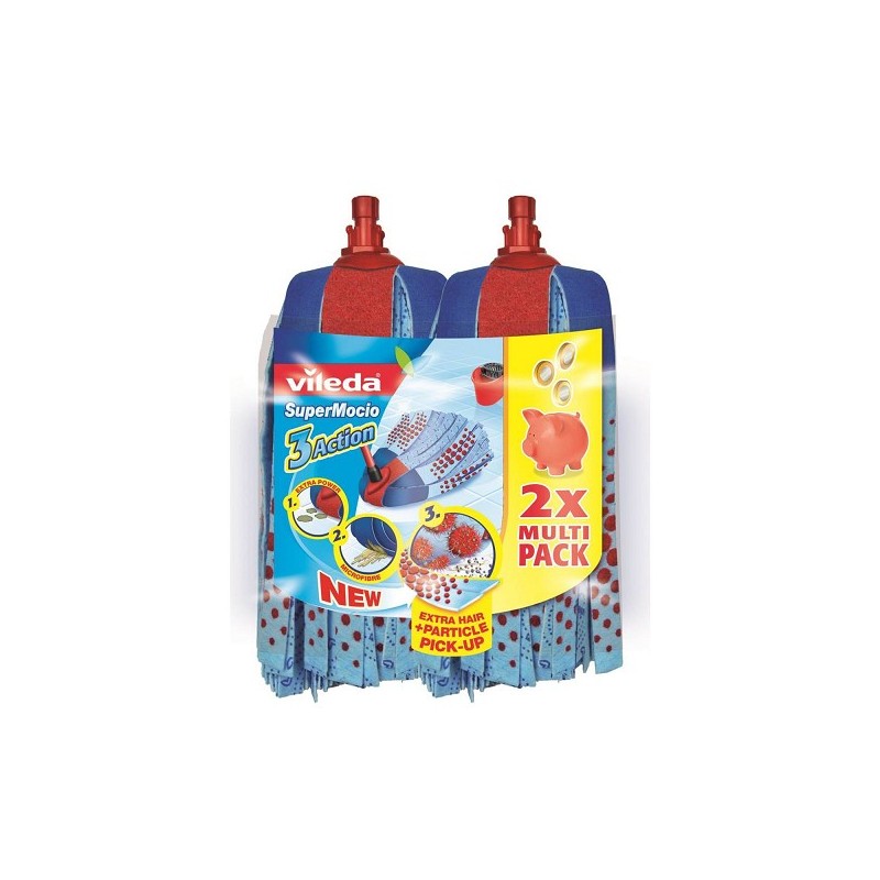 Vileda Super Mocio reservemop blauw pak a 2 stuks