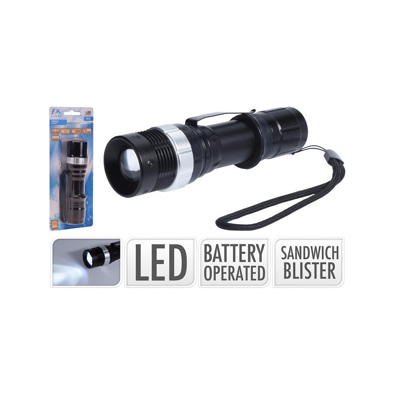 Lampe de poche zoom 13cm noire