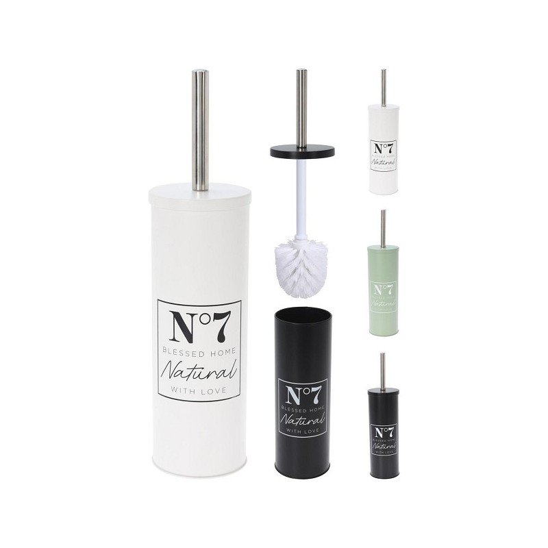 Brosse de toilette dans un support en acier inoxydable