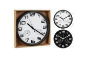 Horloge murale noir/blanc Ø25cm