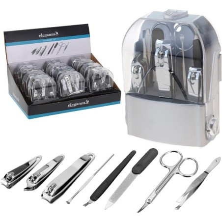 Set de manucure 8 pièces en cassette plastique