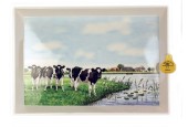 Wiebe Van Der Zee Dienblad Koeien Aan Waterkant 41 X 29 Cm Melamine
