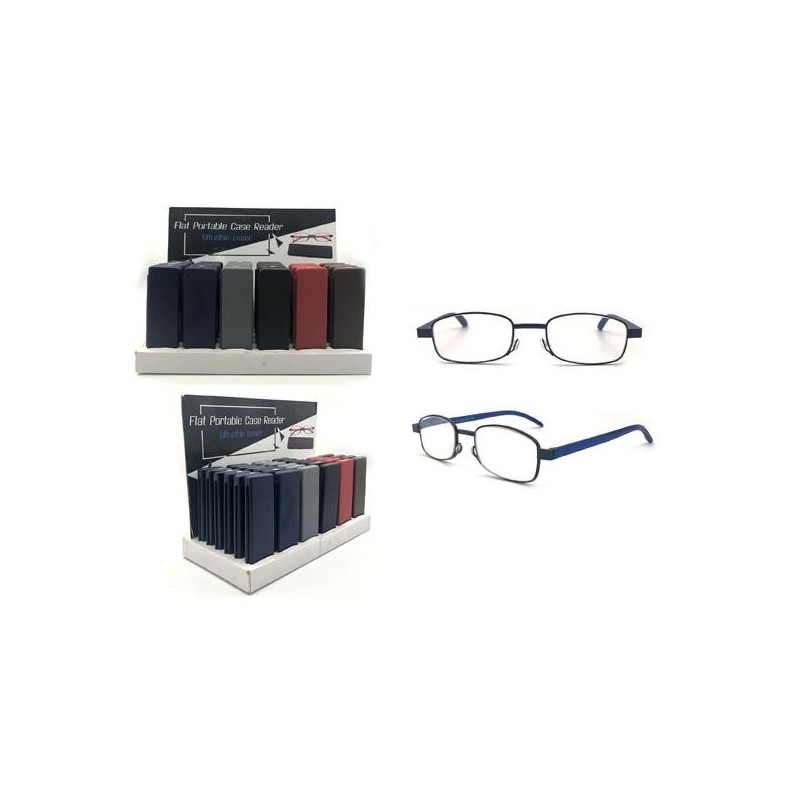 Leesbril metaal in kunststof koker