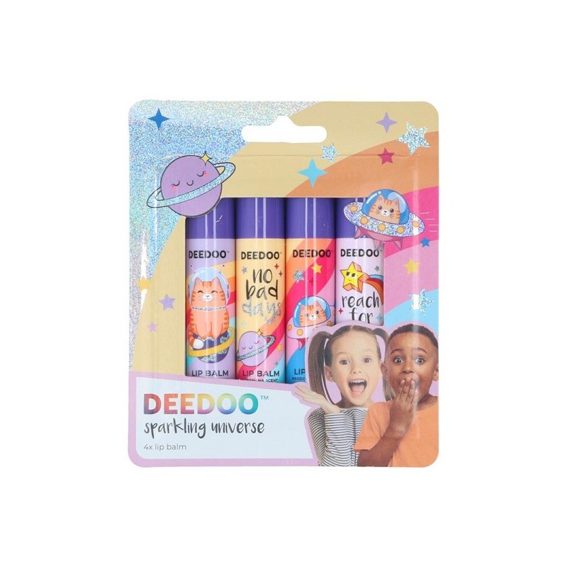 DeeDoo Kids Sparkling universe Lipbalsem giftset 4x2.8gr