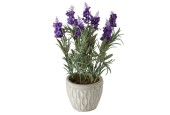 Boltze Home Plante artificielle Lavande en pot en pierre H32cm