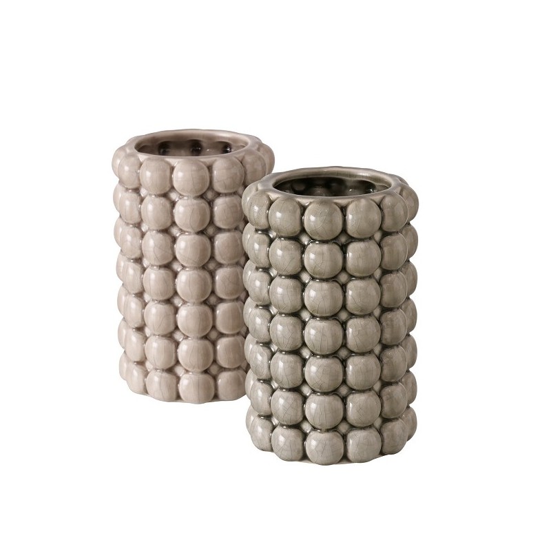 Boltze Home Vase Morten en céramique avec structure bosselée - H12cm Dia 8cm